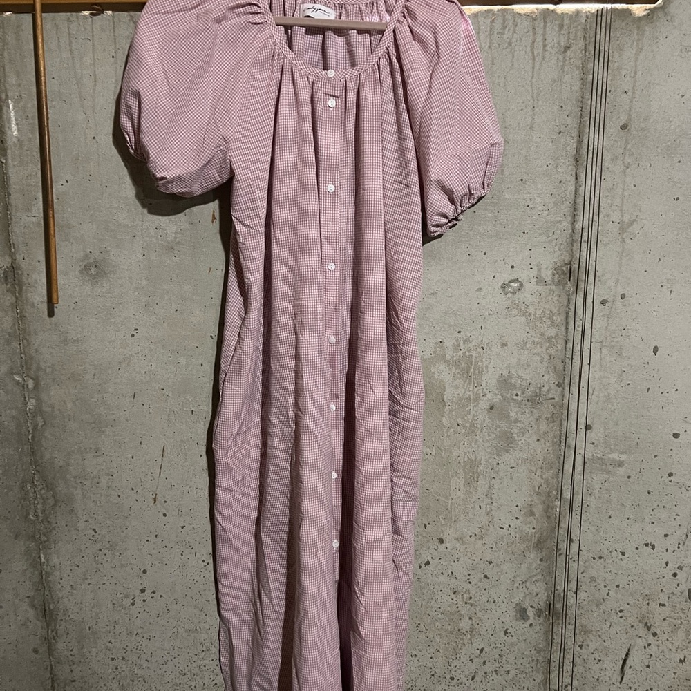 Carly Jean Los Angeles Pink Gingham Midi Dress